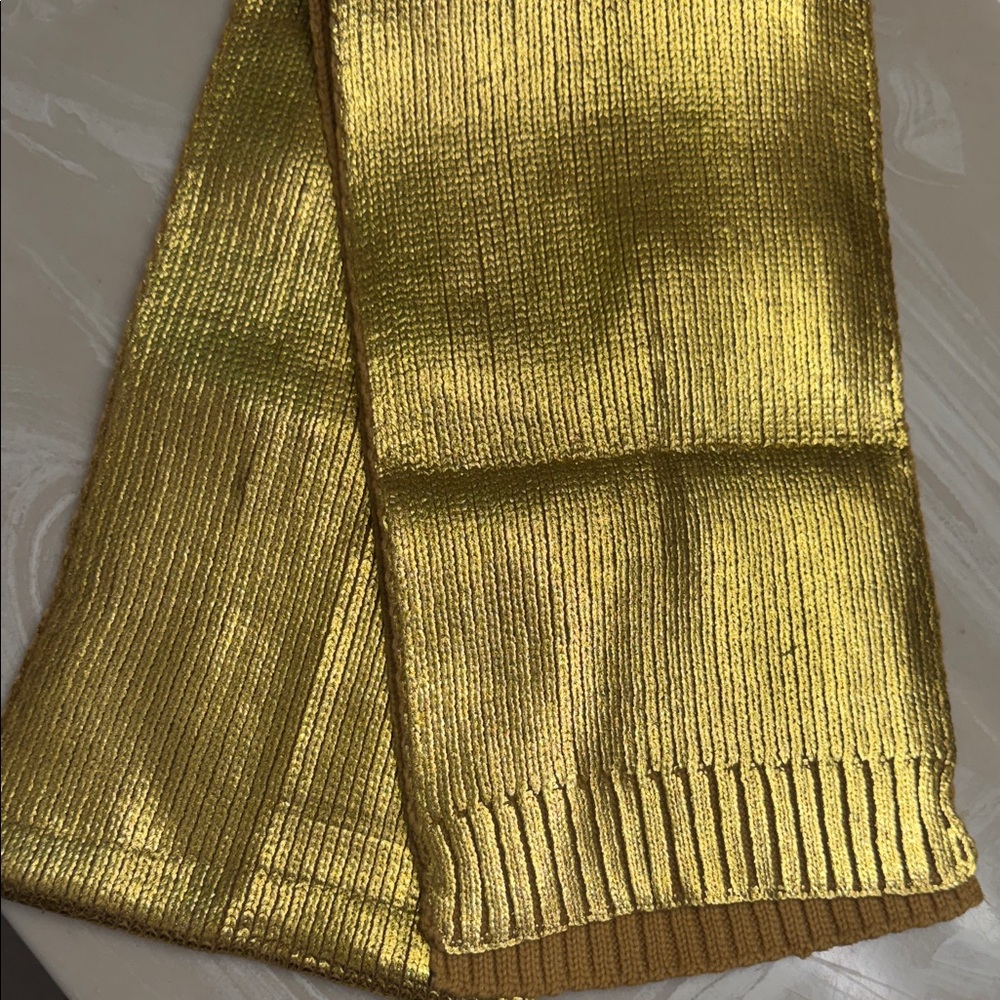 Scoop NYC Metallic Foil Gold Knit Scarf